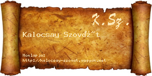 Kalocsay Szovát névjegykártya